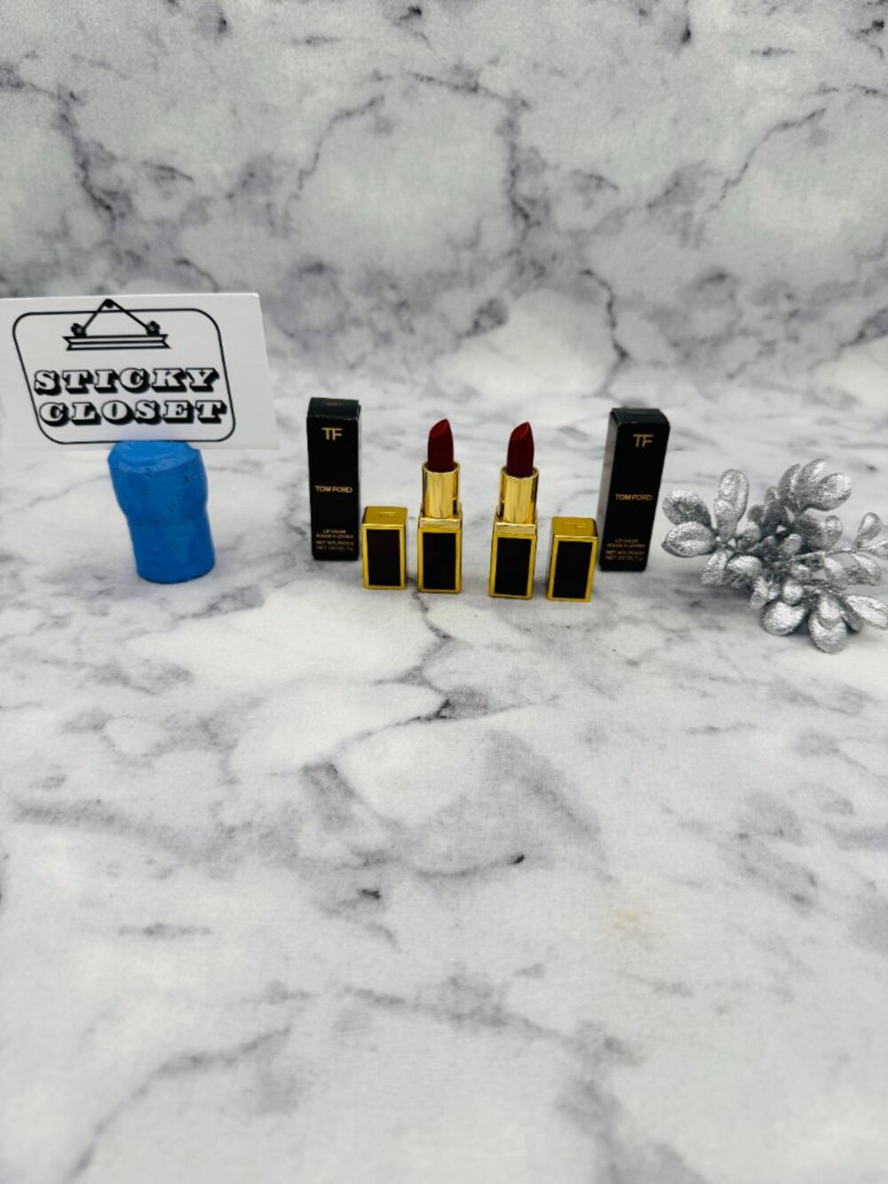 Tom Ford Beauty Gift Set-Lip Color 16 Scarlet Rouge,Travel Size-2pc-BOXED-NEW